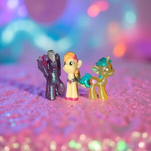 3 My Little Pony Blind Bag Ponies Night Golden Rainbow Swoop Snail Squirm B16